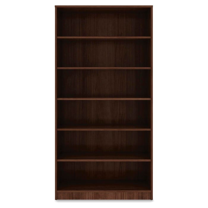 Lorell Laminate 6 Shelf Bookcase, 36 x 12 x 72 Inches, Walnut