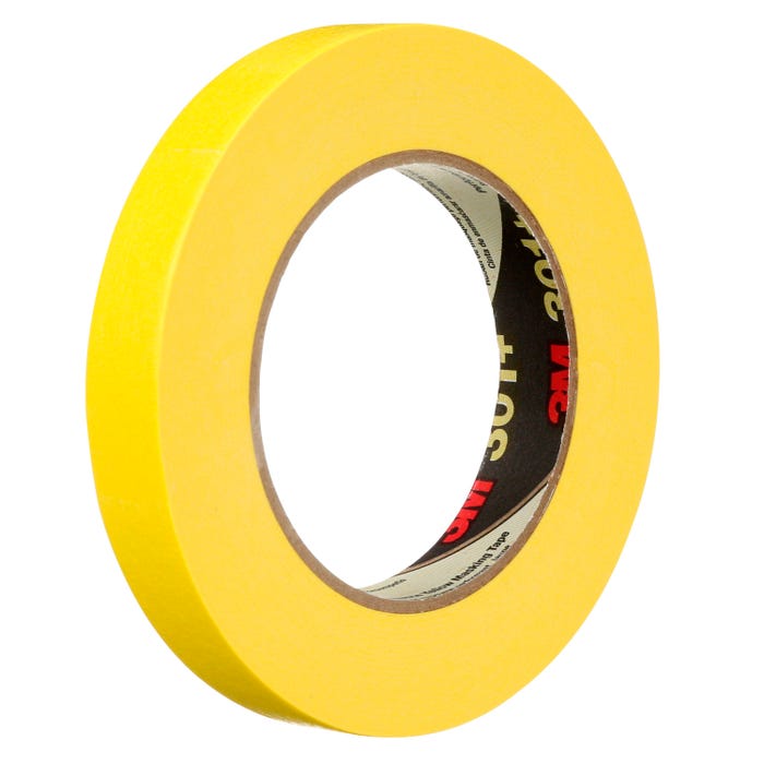 3M 301+ Performance Yellow Masking Tape, 0.75 Inch x 60 Yards