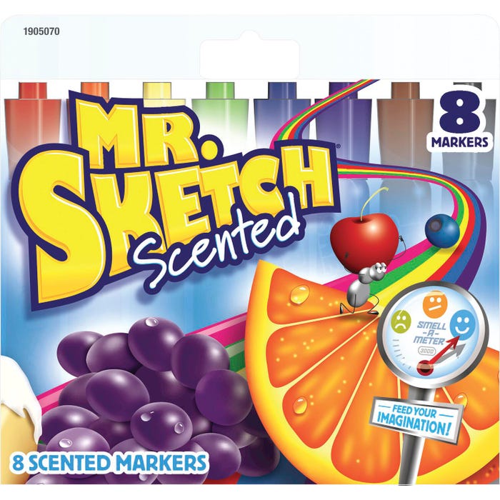 Mr. Sketch Scented Markers, Chisel Tip, Assorted Scents and Colors, Set of 8