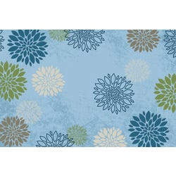 Carpets for Kids Delightful Dahlia Carpet, 4 Feet x 6 Feet, Rectangle, Blue, Item Number 2101464