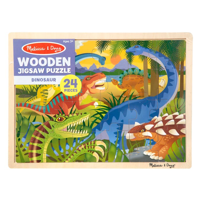 Melissa & Doug Dinosaur Wooden Jigsaw Puzzle, 24 Pieces