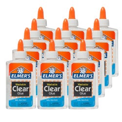 Elmer's Clear School Glue, 5 oz Bottles, Pack of 12