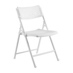 National Public Seating AirFlex Series Premium Polypropylene Folding Chair, 17 x 18 x 18 Inches, White, Pack of 4, Item Number 2096275