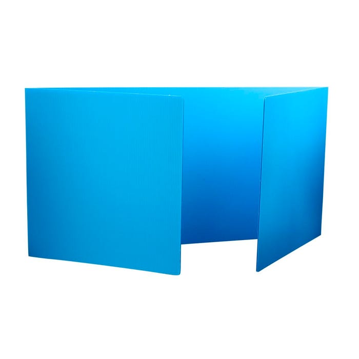 Flipside Premium Plastic Study Carrels, 18 x 48 Inches, Blue, Pack of 12