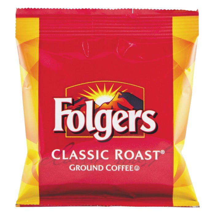 Folgers Classic Roasted Ground Pre-Measured Regular Coffee Pack, 1.5 oz, Pack of 42