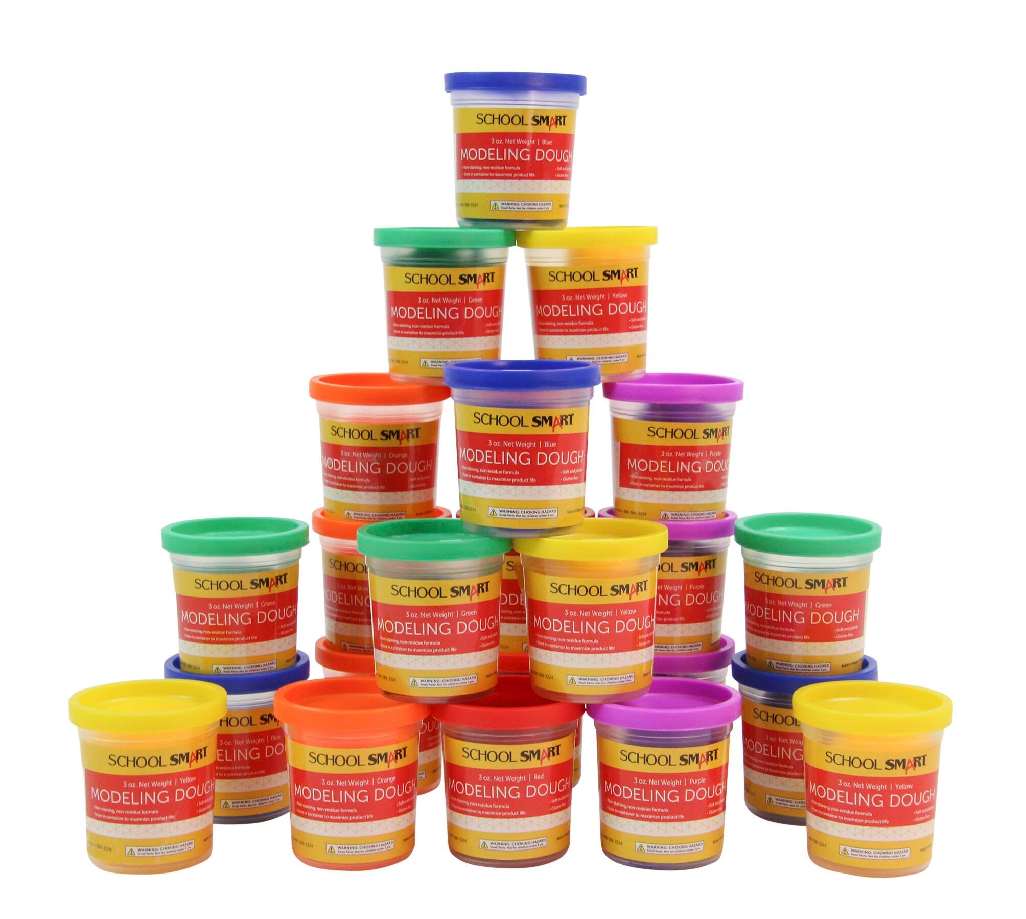 School Smart Gluten-Free Modeling Dough, 3 Ounce Containers, Assorted Colors, Pack of 24 2148168