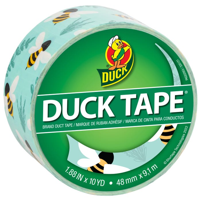 Duck Tape Printed Duct Tape, 1-7/8 Inches x 10 Yards, Botanical Bees