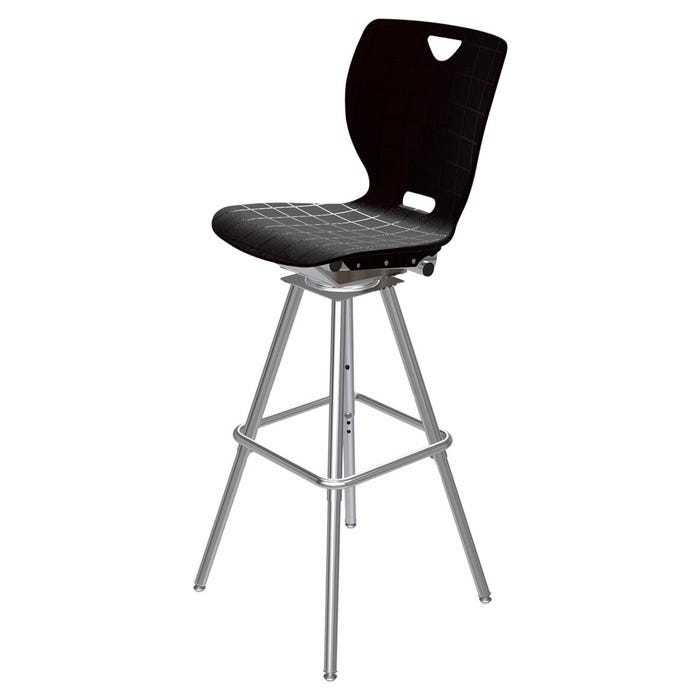 Classroom Select NeoClass Swivel Stool, 18 Inch Shell Seat, Chrome Frame