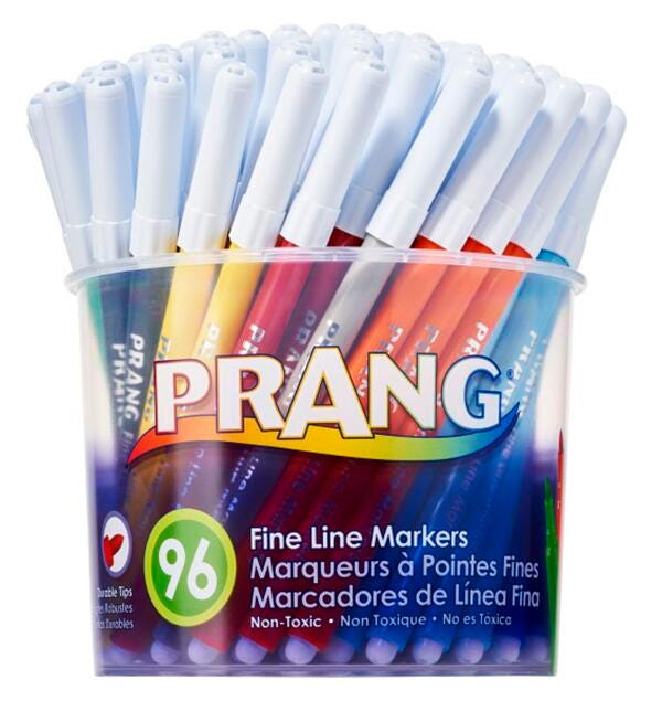 Prang Classic Art Markers, Fine Line, Assorted Colors, Set of 96 1464309