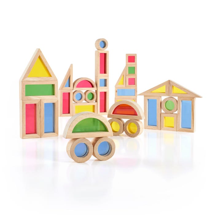 Guidecraft Jr. Rainbow Blocks, Set of 40
