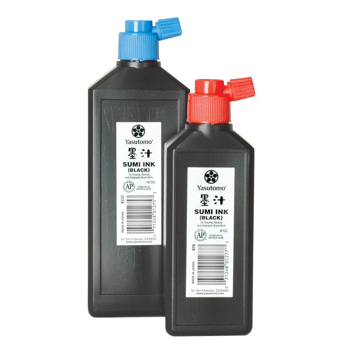 Yasutomo Permanent Liquid Sumi Ink, 12 Ounces, Black