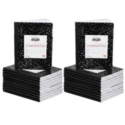 School Smart Hard Cover Composition Book, Unruled, 9-3/4 x 7-1/2 Inches, 100 Sheets/200 Pages, Pack of 24