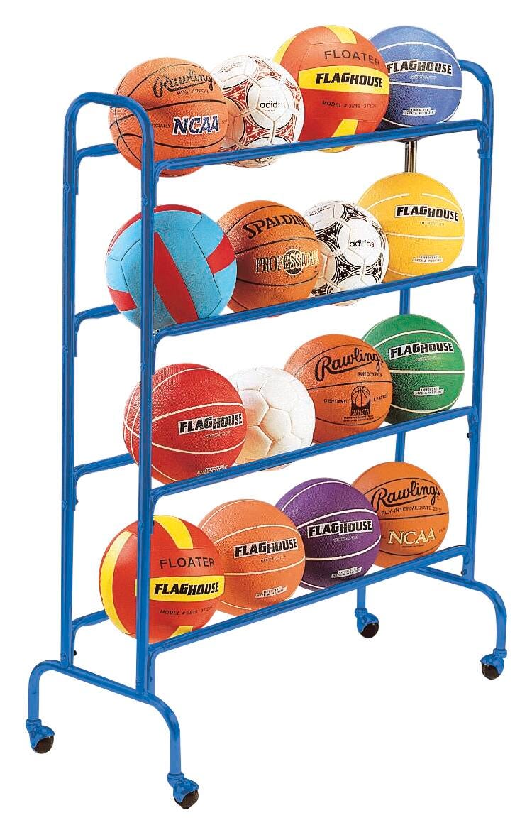 Image for FlagHouse Wide-Base 3-Tier Ball Rack, 41 x 9 x 33 Inches, Steel from School Specialty