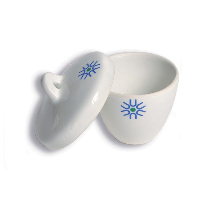 United Scientific Tall Form Crucible with Cover, 5 mL, Porcelain, Pack of 6