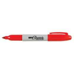 Sharpie Super Permanent Markers, Fine Point, Red, Pack of 12