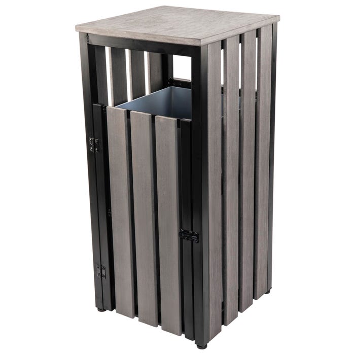 Lorell Outdoor Waste Bin, Charcoal Color