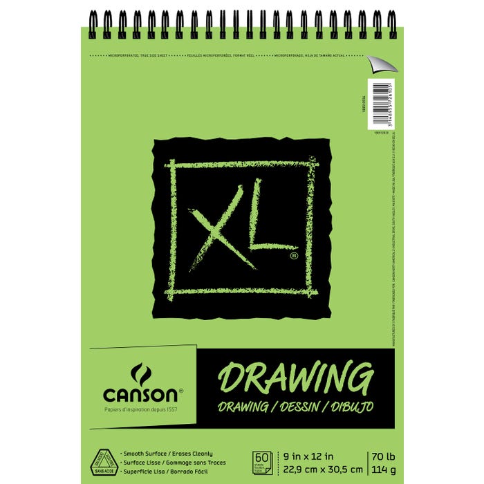 Canson XL Top Wire Drawing Pad, 9 x 12 Inches, 70 lb, 60 Sheets