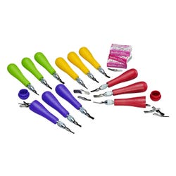 Speedball Handle and Cutter, Assorted Colors, Set of 12