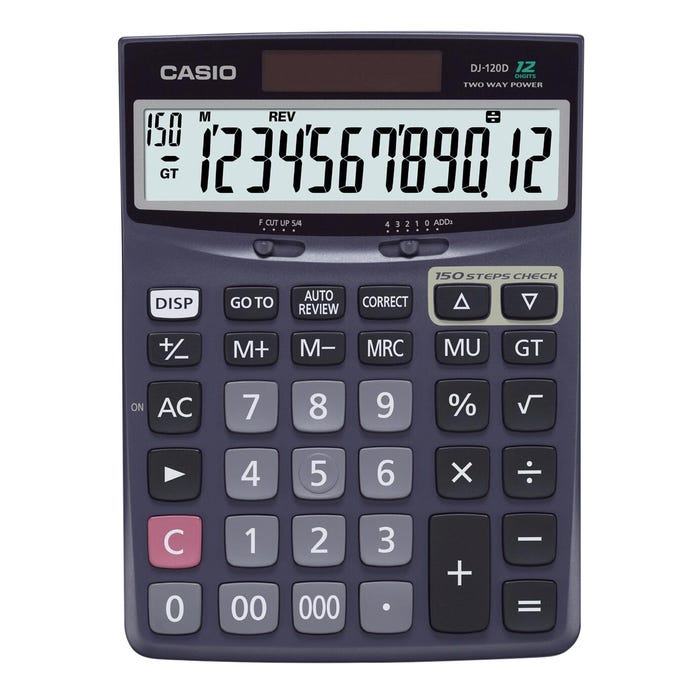 Casio DJ-120D Check and Correct 12-Digit Desktop Calculator, Black