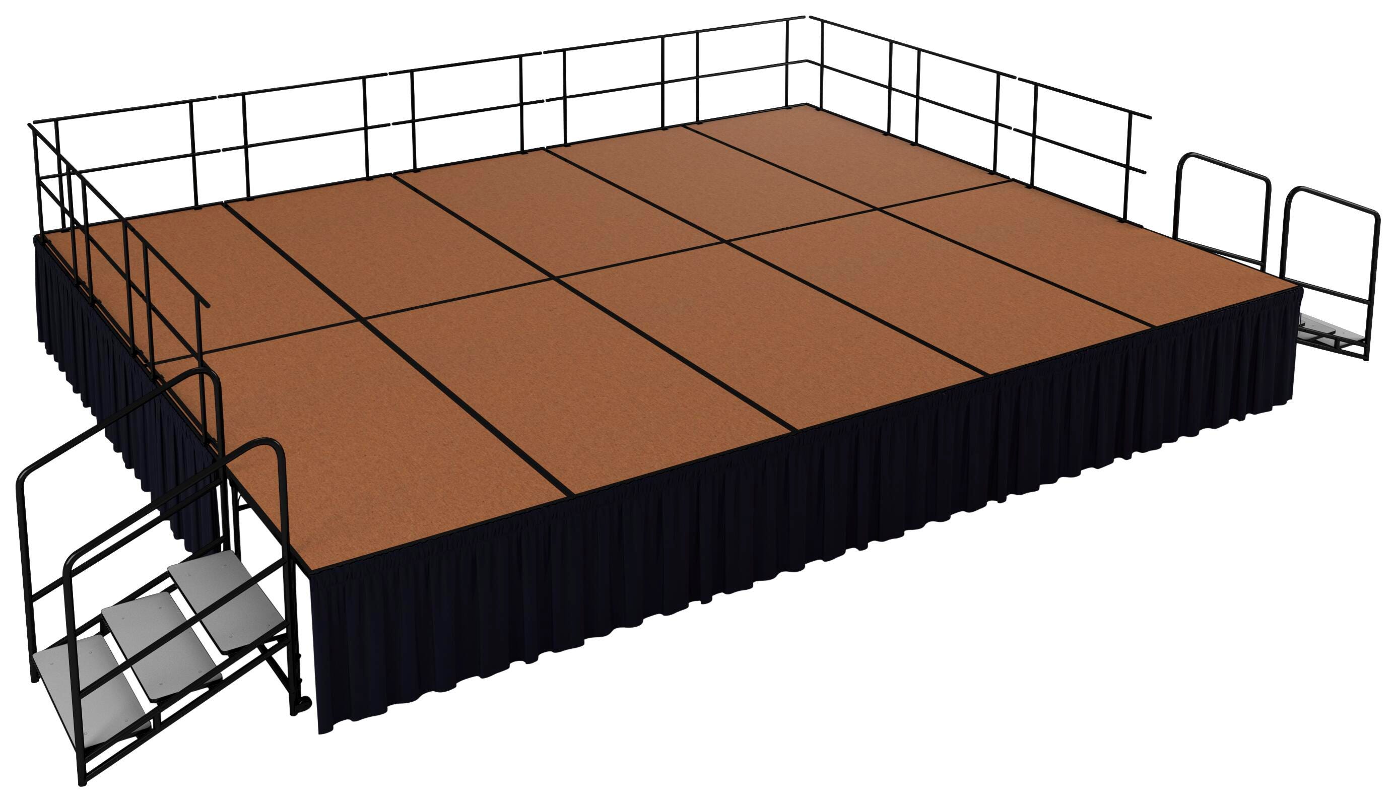 NPS Hardboard Stage Group, 240 x 192 x 32 Inches, Hardboard, Item Number 2009314