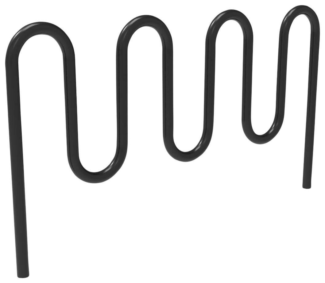 UltraSite Contemporary Loop Bike Rack with Round Tubing, 9 Bikes, In Ground Mount
