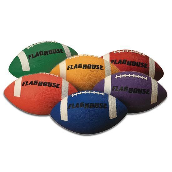 FlagHouse Youth Football, Assorted Colors, Set of 6 2121315