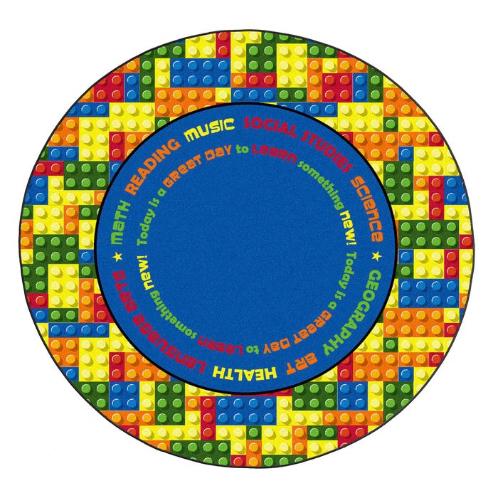 Flagship Carpets Learning Blocks Carpet, 6 Feet, Round