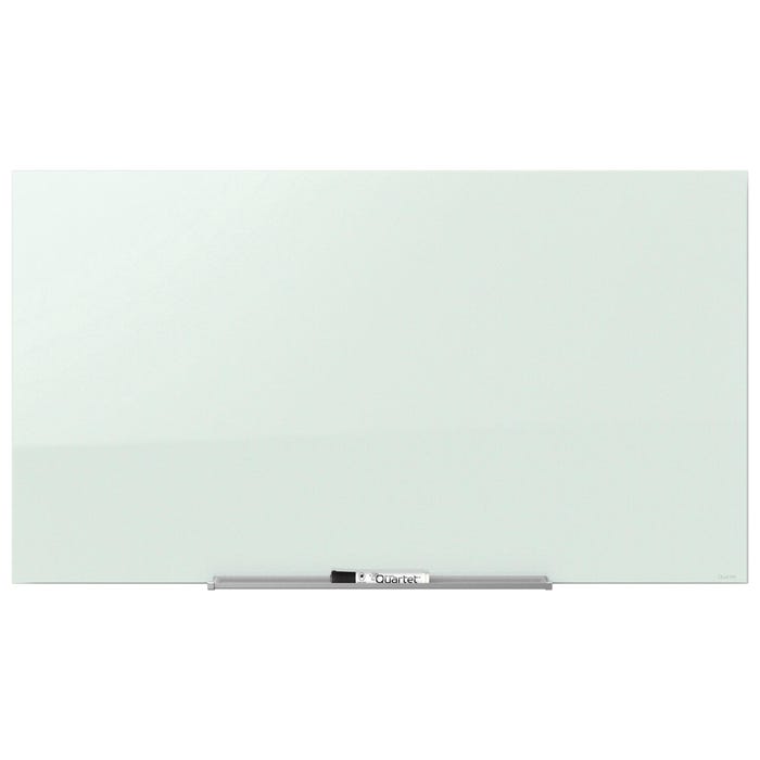 Quartet InvisaMount Magnetic Glass Board - Dry-Erase Board, Magnetic, Wide Format, 74 x 42 Inches, White