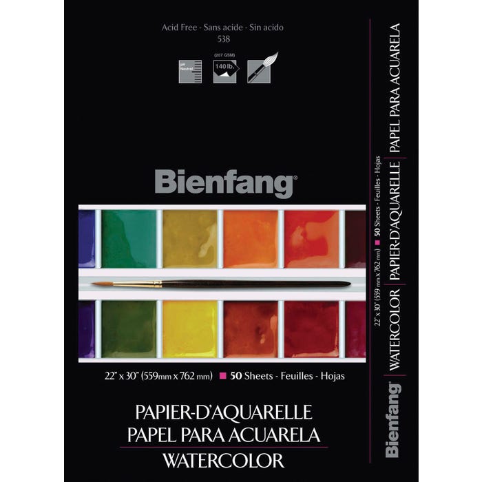 Bienfang Sulphite Extra Rough Students Watercolor Sheets, 130 lb, 22 x 30 Inches, Pack of 50 Sheets