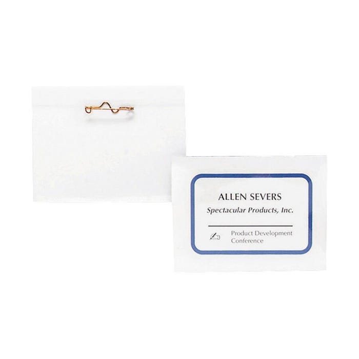 Business Source Pin Style Holder Name Badge Kit, 2-1/4 x 3-1/2 Inches, Pack of 100