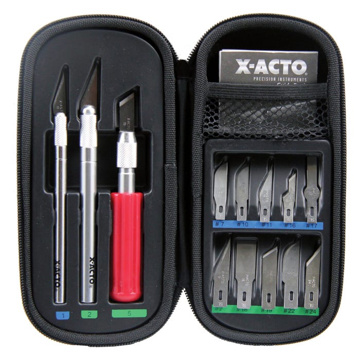 X-ACTO Basic Knife Set, Compression Case, 16 Pieces