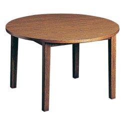 Community Lincoln Round Library Table, 42 Round x 29 Inches, Henna Oak Laminate Top 651709