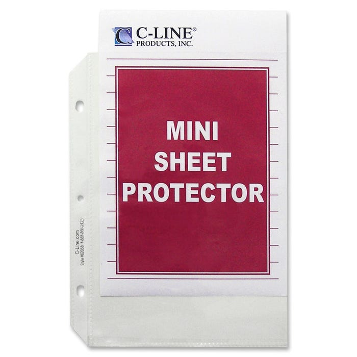 C-Line Heavyweight Sheet Protector, 5-1/2 x 8-1/2 Inches, Clear, Pack of 50
