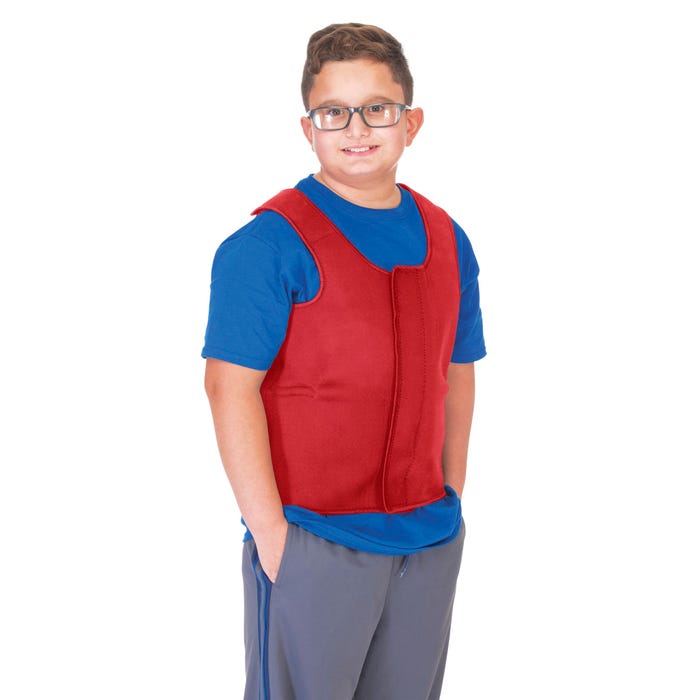 Abilitations Deep Pressure Sensory Vest, X-Small, 24 x 14 Inches, Red
