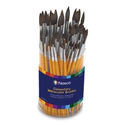 Nasco Elementary Round Watercolor Brushes, Set of 72