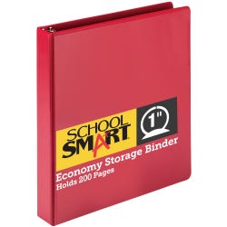 Image for School Smart Round Ring Binder, Polypropylene, 1 Inch, Red from School Specialty