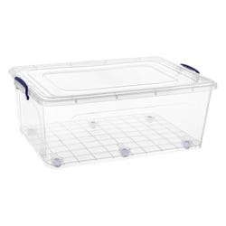 Superio Brand Wheeled Storage Container, 60 Quart, Clear 2133549