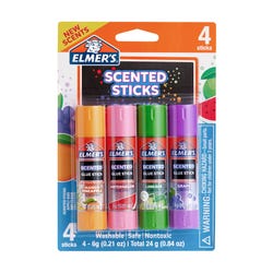 Elmer’s Scented Glue Sticks, 0.21 Ounces, Assorted Scents, Clear, Set of 4 2102337