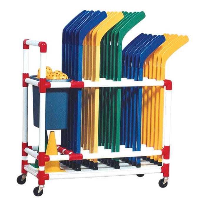 Duracart Deluxe PVC Floor Hockey Cart, Holds 100 Sticks