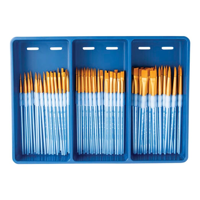 Royal & Langnickel Scholastic Choice Polymer Handle Gold Taklon Combo Set, Set of 72