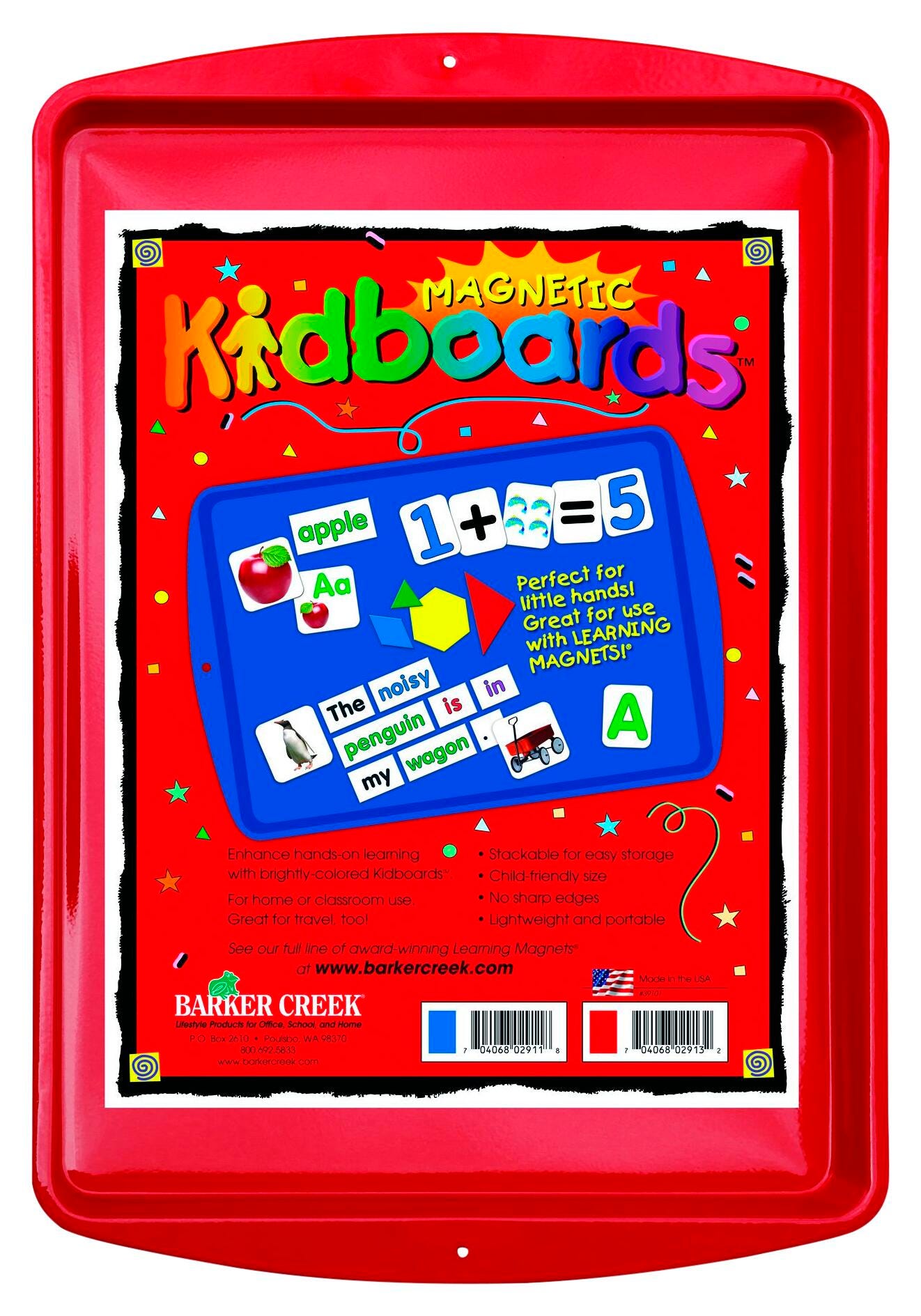 Barker Creek Learning Magnets Kidboard Red, 9 x 13 Inches, Item Number 2026390