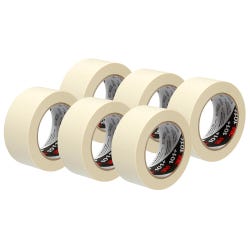 3M Value Masking Tape, 2 Inch x 60 Yards, Tan, Pack of 6