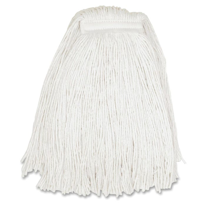 Genuine Joe Rayon Blend Narrow Band Cut End Mophead, White