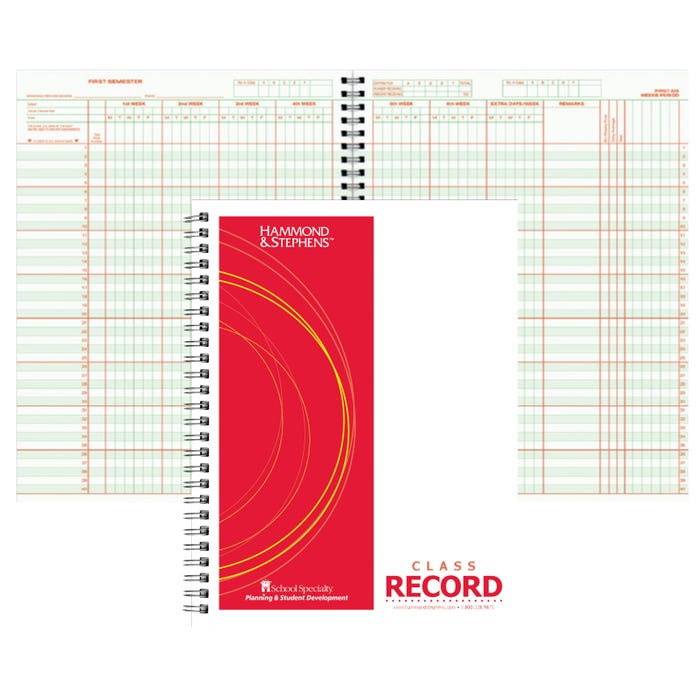 Hammond And Stephens 8 Subject 40 Student 6/7 Week Class Record Book, 8-1/2 x 11 Inches, PolyIce Cover