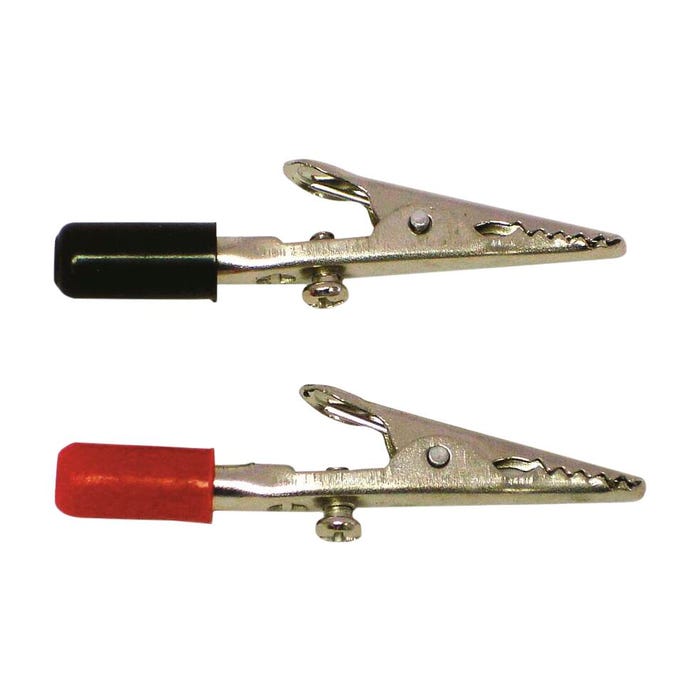 United Scientific Insulated Alligator Clips, 2 Inches, Red/Black, Pack of 10