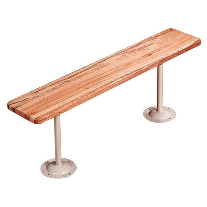 Republic KC Bin Locker Room Bench with Fixed Base Pedestals, 72 X 9-1/2 X 18 Inches