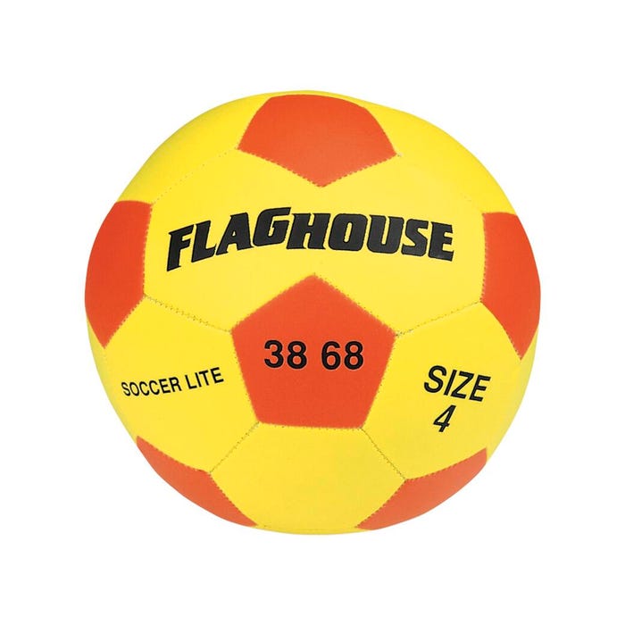 FlagHouse Soccer Lite Ball, Size 4, Yellow/Orange