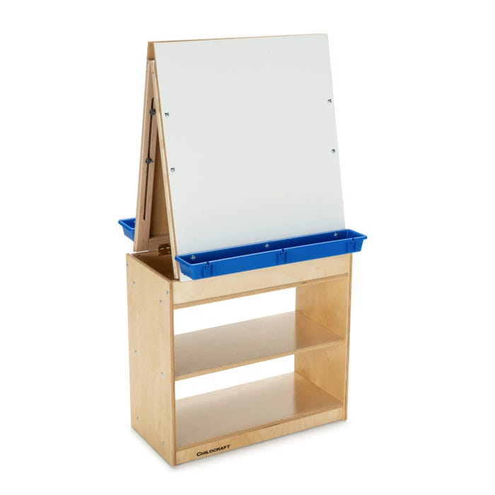 Childcraft Art Easel Center with Dry Erase Panels, 2-Person, 26-1/8 x 13 x 48-7/8 Inches