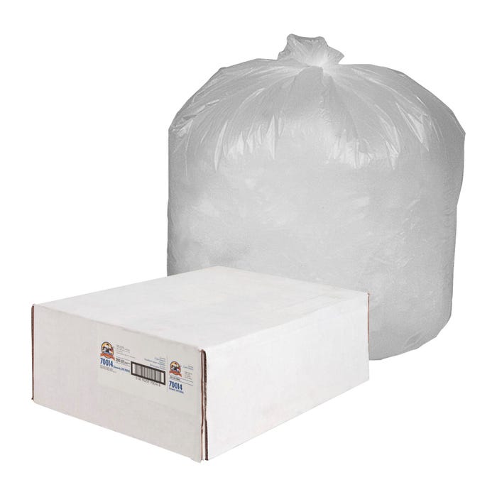 Genuine Joe High Density Can Liners, 60 Gallon, 0.47 mil, Translucent, Pack of 200
