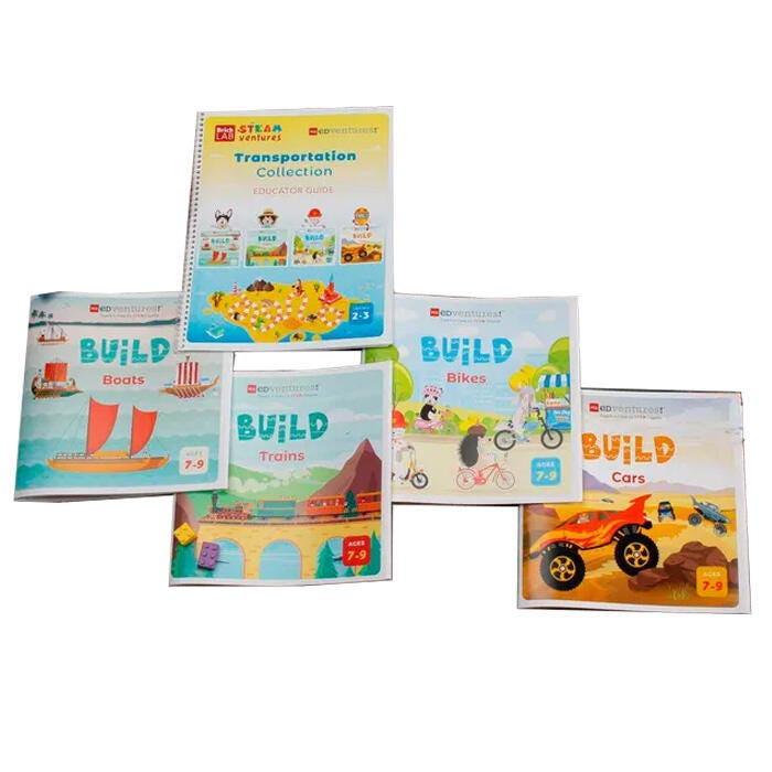 PCS Edventures BrickLAB STEAMventures 10-Student Transportation Collection Bundle, Grades 2 to 3